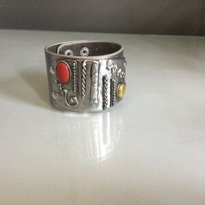 Leather & Metal Cuff Bracelet